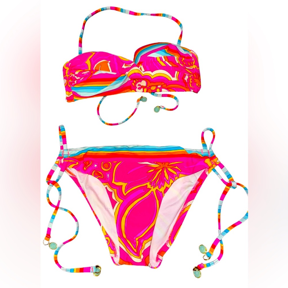 NWOT Trina Turk vibrant, hot pink floral print